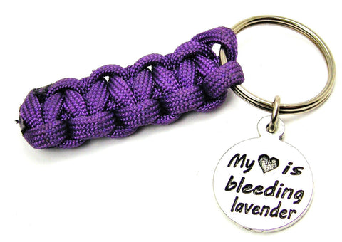 My Heart is Bleeding Lavender 550 Military Spec Paracord Key Chain