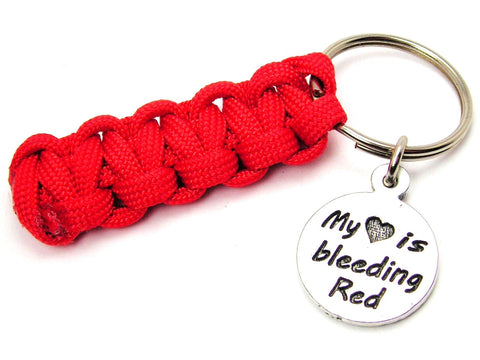 My Heart is Bleeding Red 550 Military Spec Paracord Key Chain