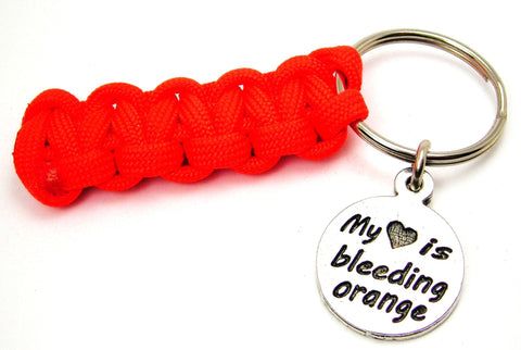 My Heart is Bleeding Orange 550 Military Spec Paracord Key Chain