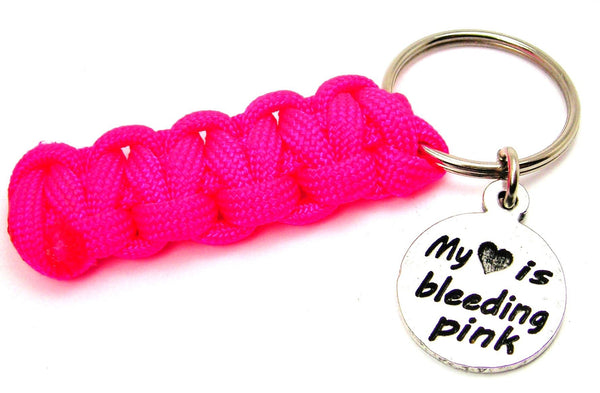 My Heart is Bleeding Pink 550 Military Spec Paracord Key Chain