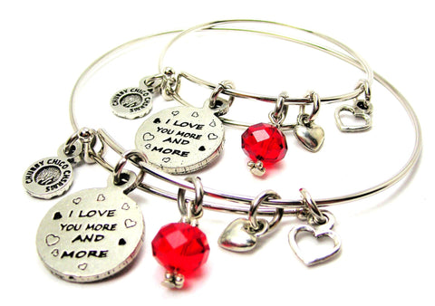 LOVE JEWELRY, LOVE BANGLES, ADULT AND CHILD JEWELRY, ADULT AND CHILD BANGLE SET, CHILD EXPANDABLE BANGLE