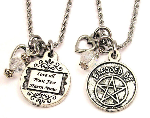 Wiccan Blessed Be Set Of 2 Rope Chain Necklaces