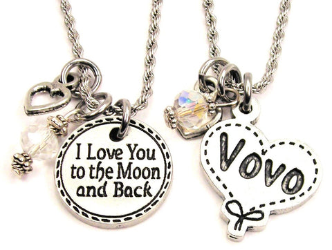 Vovo I Love You To The Moon And Back Set Of 2 Rope Chain Necklaces