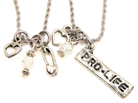 Pro Life Set Of 2 Rope Chain Necklaces