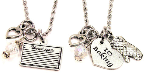 Recipes And Baking Set Of 2 Rope Chain Necklaces