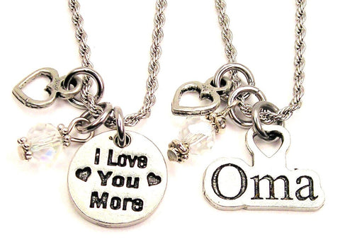 Oma I Love You More Set Of 2 Rope Chain Necklaces