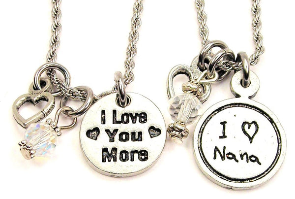 Nana I Love You More Set Of 2 Rope Chain Necklaces