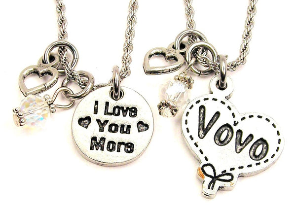 Vovo I Love You More Set Of 2 Rope Chain Necklaces