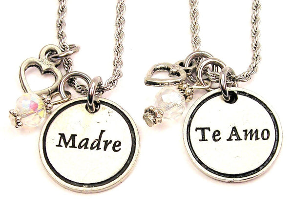 Te Amo Madre Set Of 2 Rope Chain Necklaces