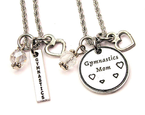 Gymnastics Mom Set Of 2 Rope Chain Necklaces