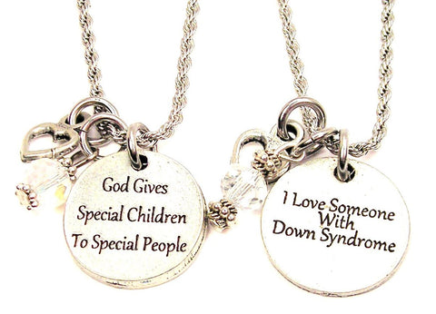 Parent Of A Down Syndrome Child Set Of 2 Rope Chain Necklaces
