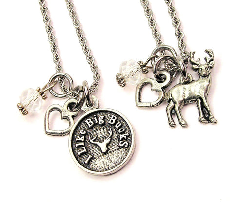 Buck Hunting Set Of 2 Rope Chain Necklaces
