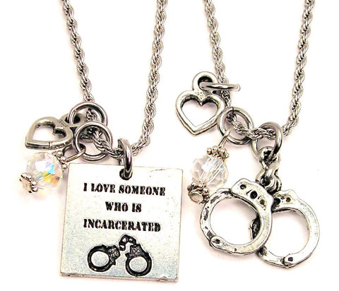 I Love Someone Incarcerated Set Of 2 Rope Chain Necklaces
