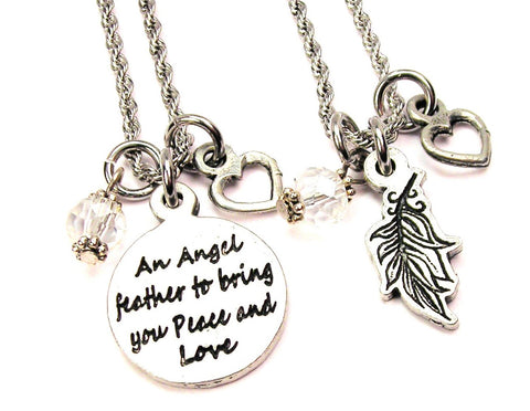 Angel Feathers Set Of 2 Rope Chain Necklaces