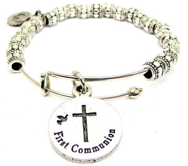 First Communion Catalog Metal Beaded Bangle