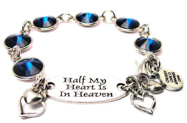 Half My Heart Is In Heaven Crystal Connector Bracelet