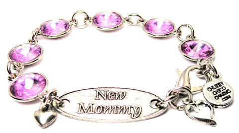 New Mommy Crystal Connector Bracelet