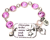 I Love You To The Moon And Back Expression Armor Crystal Connector Bracelet