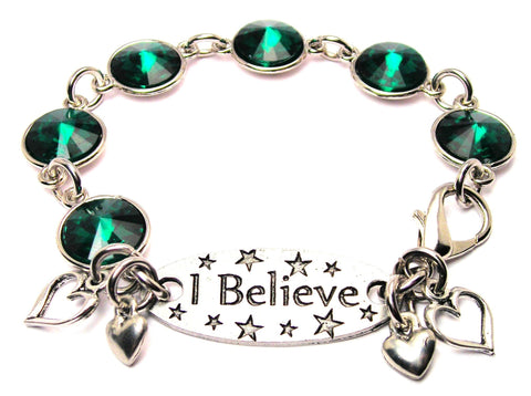 I Believe Crystal Connector Bracelet
