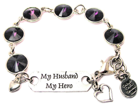 My Husband My Hero Crystal Connector Bracelet