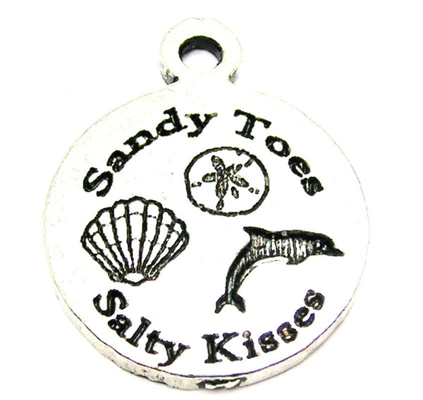 Sandy Toes Salty Kisses Genuine American Pewter Charm