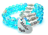 Mother Heart Sea Siren Ocean Glass Wrap Bracelet