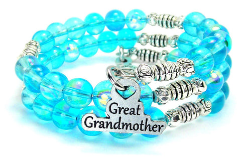 Great Grandmother Sea Siren Ocean Glass Wrap Bracelet
