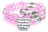 God Could Not Be Everywhere So He Created Mothers Sea Siren Ocean Glass Wrap Bracelet