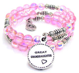 Great Granddaughter Sea Siren Ocean Glass Wrap Bracelet
