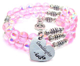 Granddaughter Heart Sea Siren Ocean Glass Wrap Bracelet