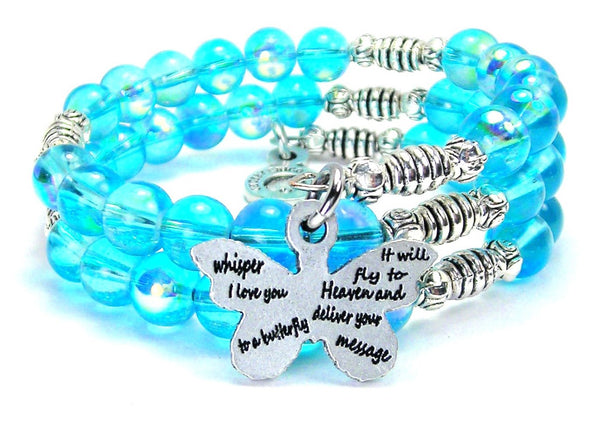 Whisper I Love You To A Butterfly Sea Siren Ocean Glass Wrap Bracelet