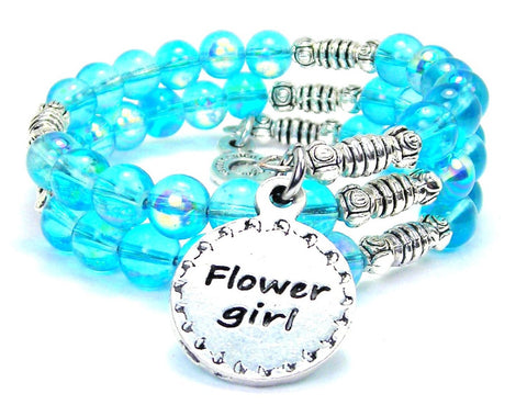 Flower Girl Sea Siren Ocean Glass Wrap Bracelet