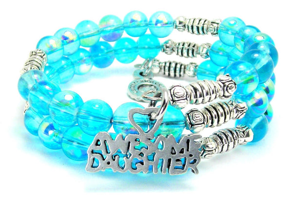 Awesome Daughter Sea Siren Ocean Glass Wrap Bracelet