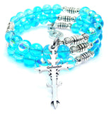 Godmother Cross Sea Siren Ocean Glass Wrap Bracelet