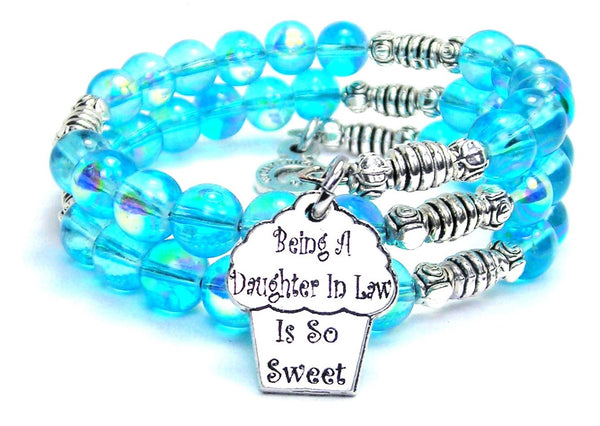 Being A Daughter In Law Is So Sweet Sea Siren Ocean Glass Wrap Bracelet