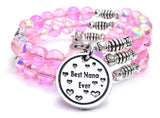 Best Nana Ever Sea Siren Ocean Glass Wrap Bracelet