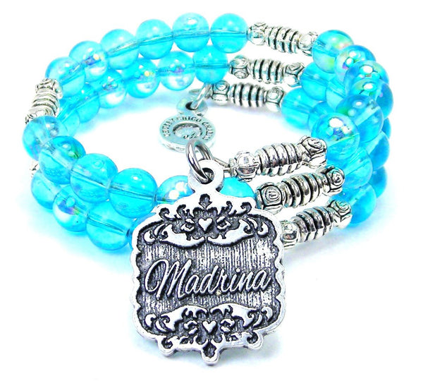 Madrina Victorian Scroll Sea Siren Ocean Glass Wrap Bracelet