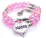 Nonna Quilted Heart Sea Siren Ocean Glass Wrap Bracelet