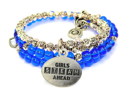 Girls Steam Ahead Delicate Glass And Roses Set - Sapphire