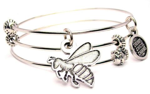 Hornets Bees Mascot Triple Style Expandable Bangle Bracelet