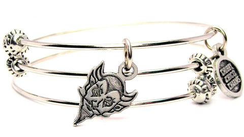 Devils Mascot Triple Style Expandable Bangle Bracelet