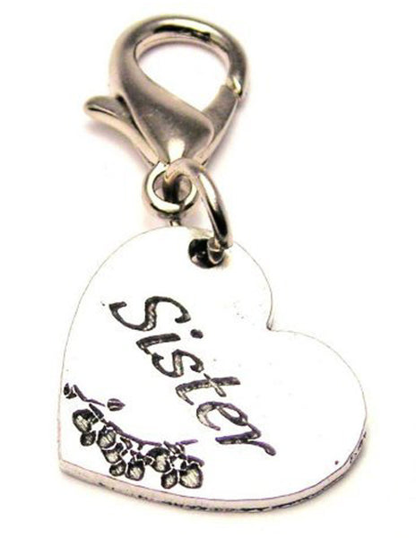 Sister Heart Zipper Pull