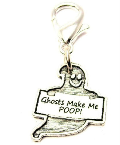 Ghosts Make Me Poop! Zipper Pull