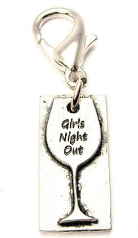 Girls Night Out Wine Glass Zipper Pull