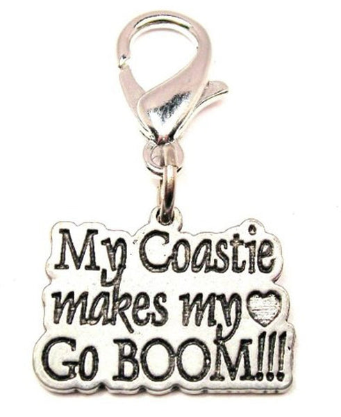 My Coastie Makes My Heart Go Boom! Zipper Pull