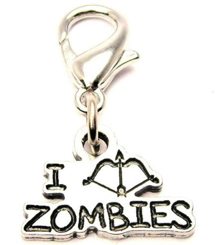 I Shoot Zombies Bow And Arrow Style Zipper Pull