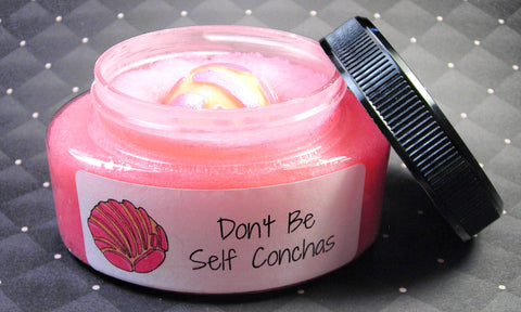 Don't be self conchas body sugar scrub with concha soap part of our Latina line