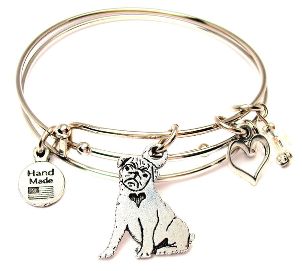 pug bracelet, pug bangles, pug jewelry, dog bracelet, dog lover bracelet, animal lover bracelet