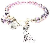 Sitting Dalmatian Splash Of Color Crystal Bracelet