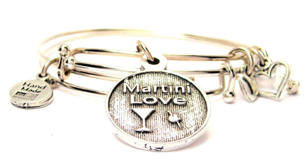 Martini Love Expandable Bangle Bracelet Set